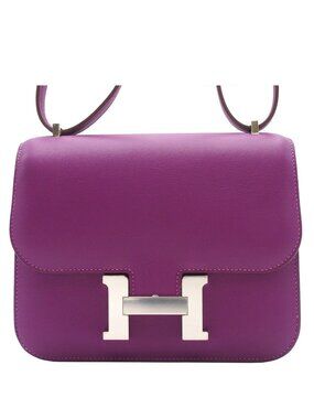 Hermes Constance 3 Anemone Silver Swift Mini Shoulder Bag